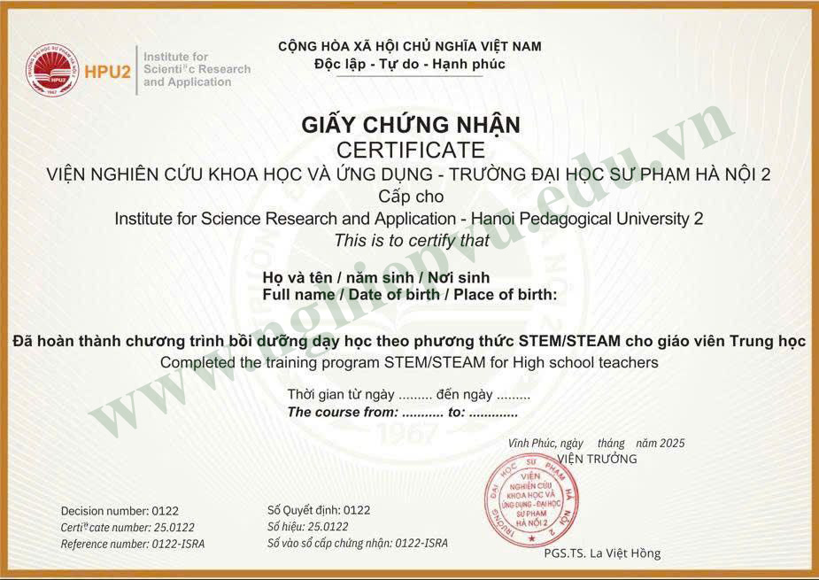 Bồi dưỡng năng lực dạy học theo phương thức STEAM cho giáo viên Trung học - Nghiệp vụ UEED