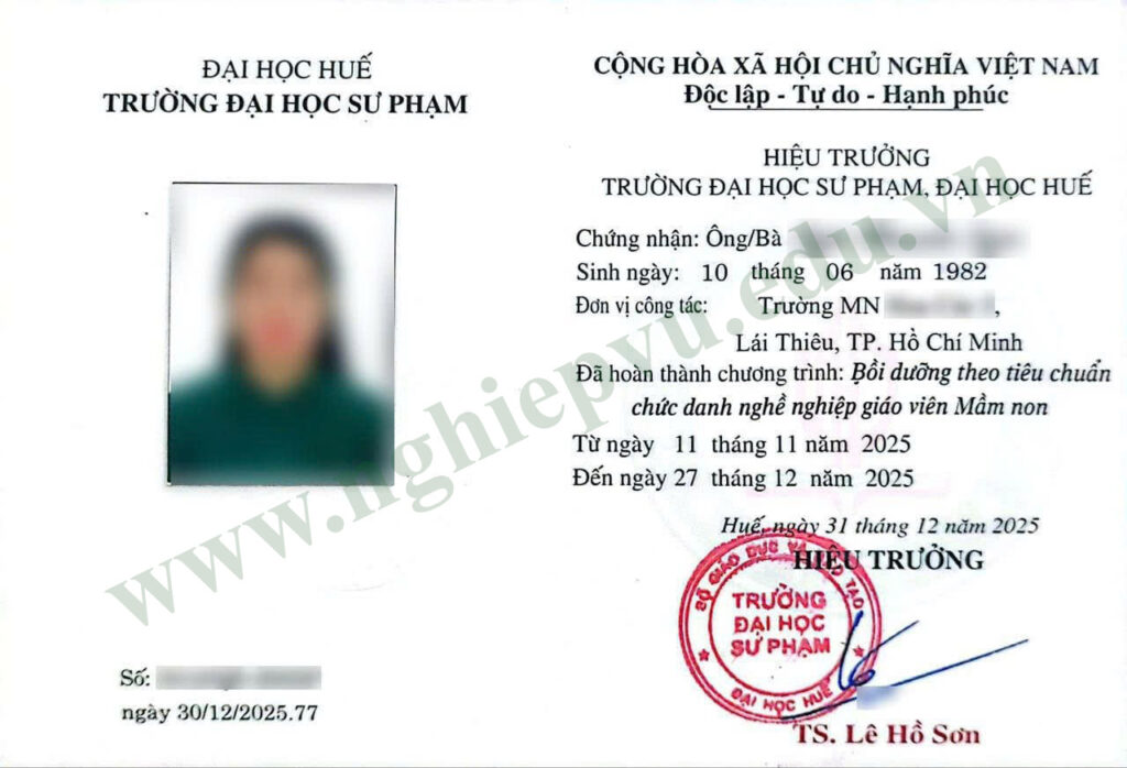 Chức danh nghề nghiệp giáo viên Mầm non - Nghiệp vụ UEED