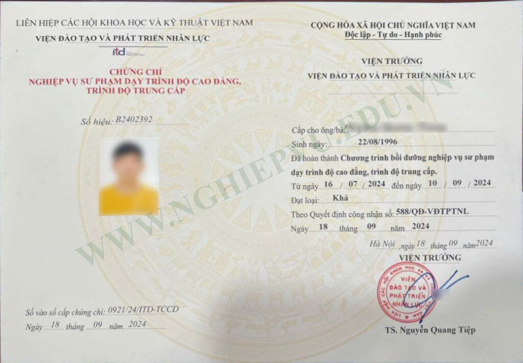 NVSP dạy trình độ cao đẳng, trung cấp - Nghiệp vụ UEED