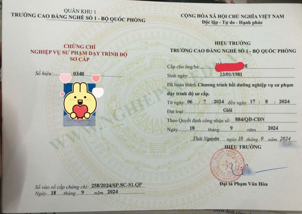 NVSP dạy trình độ sơ cấp - Nghiệp vụ UEED