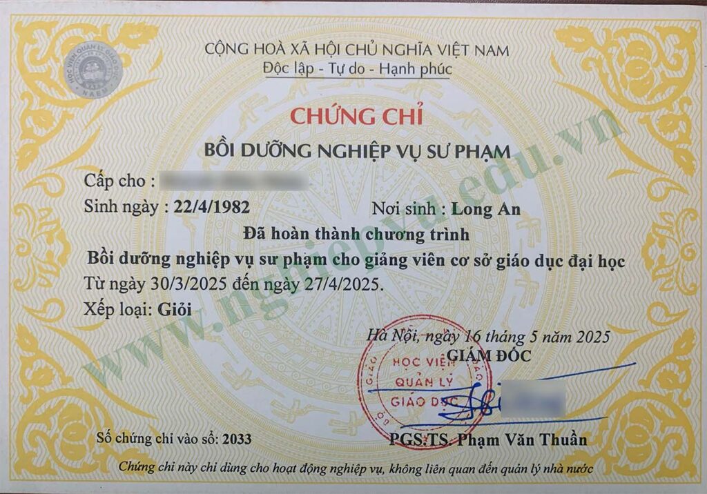 Nghiệp vụ sư phạm giảng viên cơ sở giáo dục Đại học - Nghiệp vụ UEED