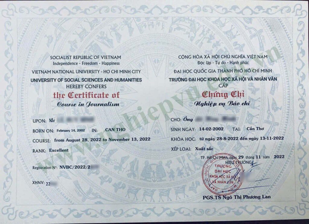 chứng chỉ Nghiệp vụ Báo chí - Nghiệp vụ UEED