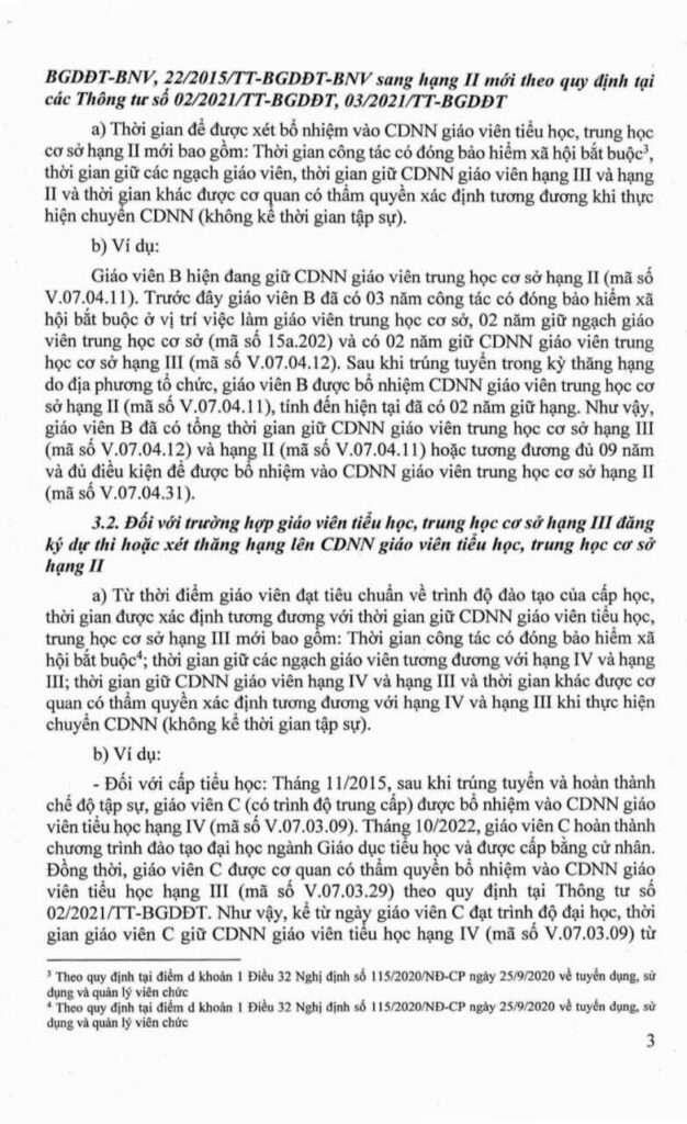 Công văn Bộ GD&ĐT hướng dẫn chứng chỉ chức danh nghề nghiệp giáo viên khi bổ nhiệm CDNN