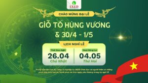 Nghiệp vụ UEED thông báo lịch nghỉ lễ Giỗ Tổ Hùng Vương, Ngày Giải phóng miền Nam (30/4) và Ngày Quốc tế Lao động (1/5) năm 2026